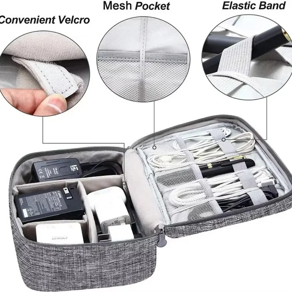 Tech Accessories Case - Tragbare Digitale Aufbewahrungstasche USB-Gadget Wasserdichte Kabelorganizer-Tasche