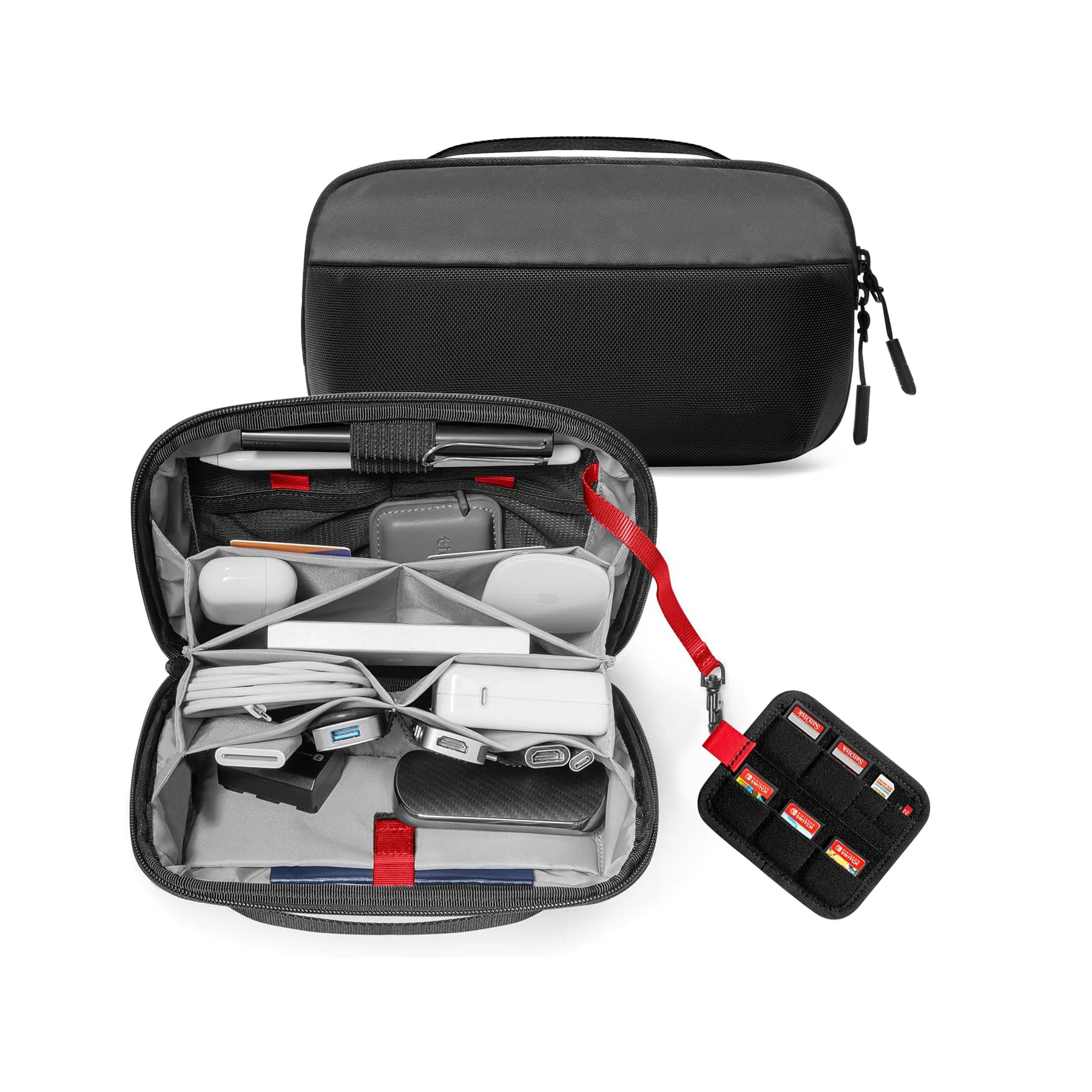 Tech Accessories Storage - Reise-Technik-Organizer-Tasche, Wasserabweisende Mehrzweck-Elektronikzubehörtasche für Kabel, Ladegeräte