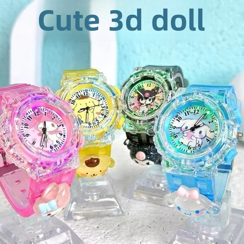 Kawaii Tech Accessories - Niedliche Pudding-Hund-Muster-Uhr, Cartoon-Uhr, leicht, wasserdicht, für