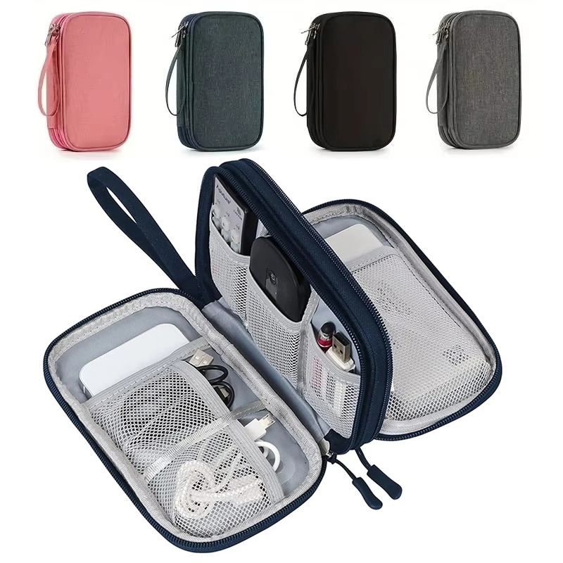 Tech Accessories Case - Wasserdichte Aufbewahrungstasche für Datenkabel, tragbare Transporttasche,